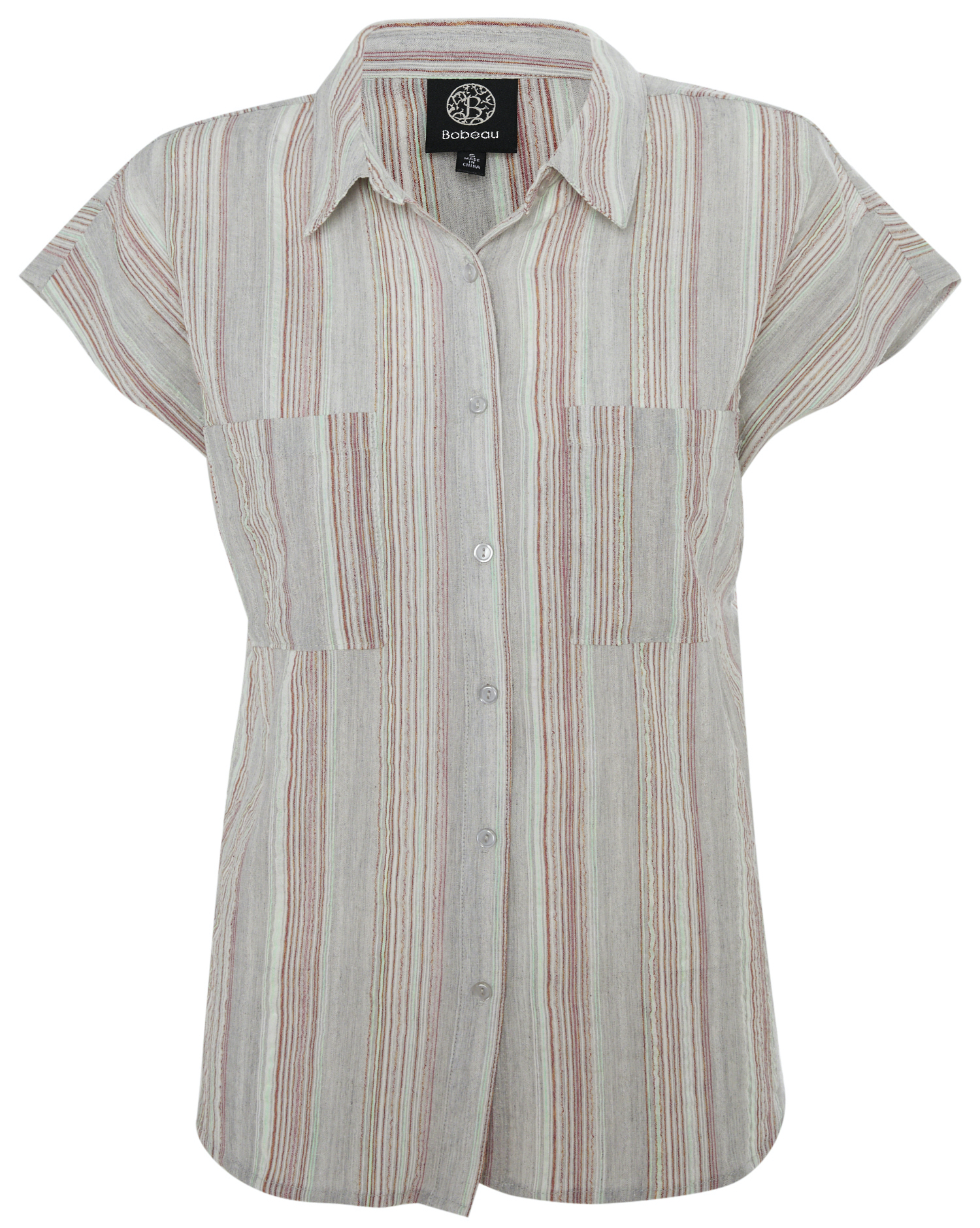 Button Front Striped Top