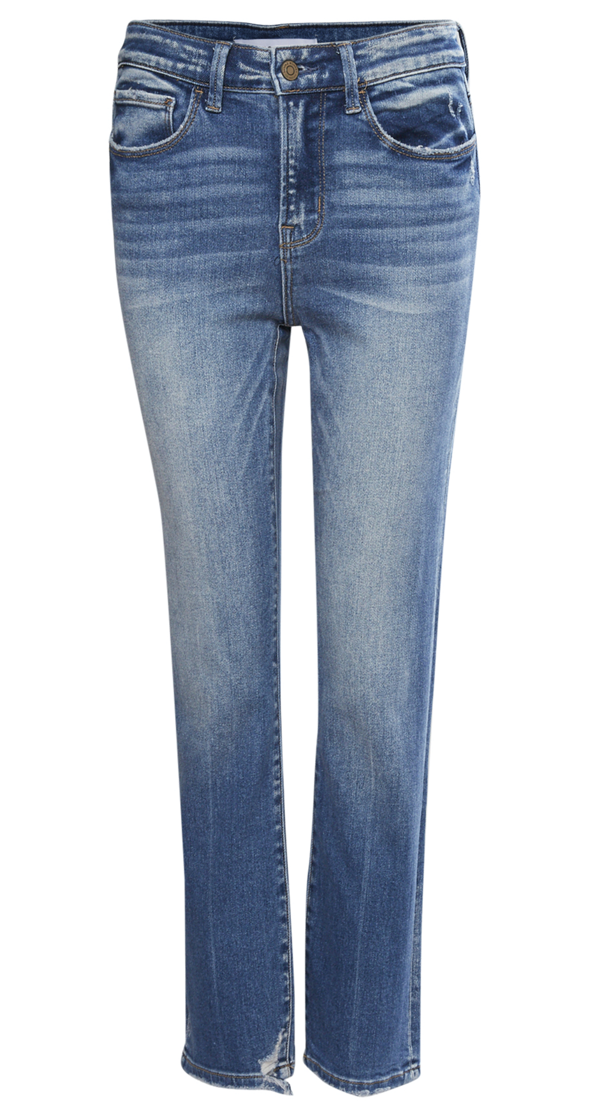 Mid Rise Slim Straight Crop