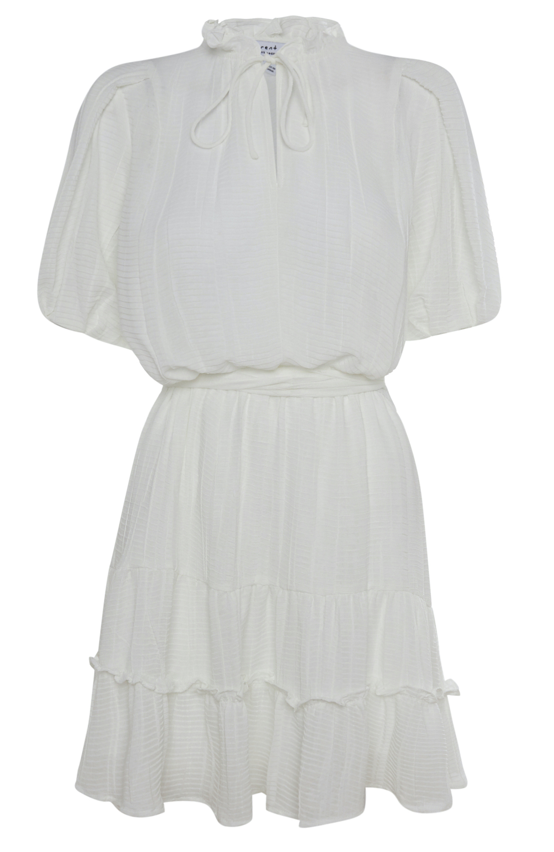 Folded Sleeve Ruffled Dress
