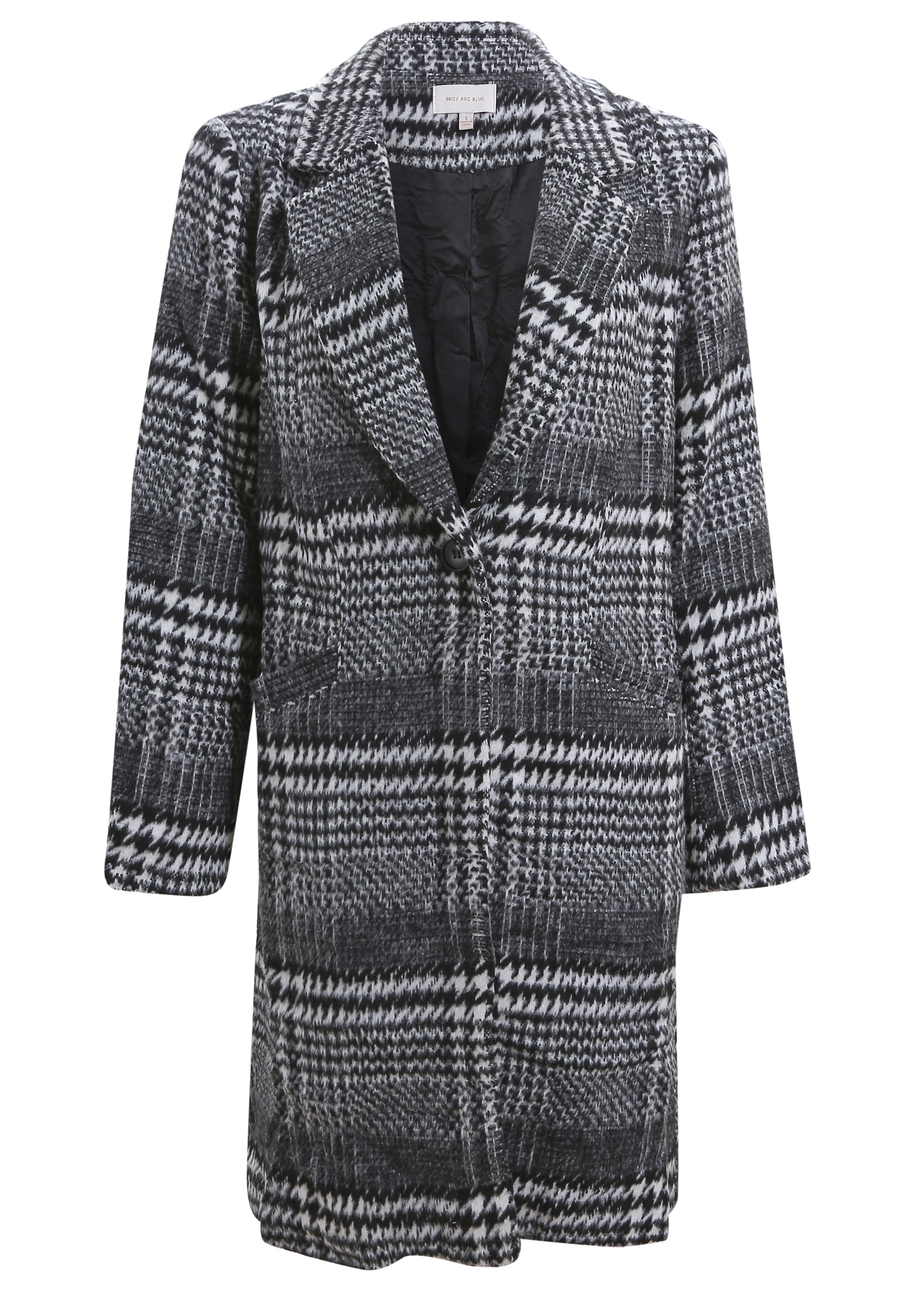 Single Button Plaid Coat
