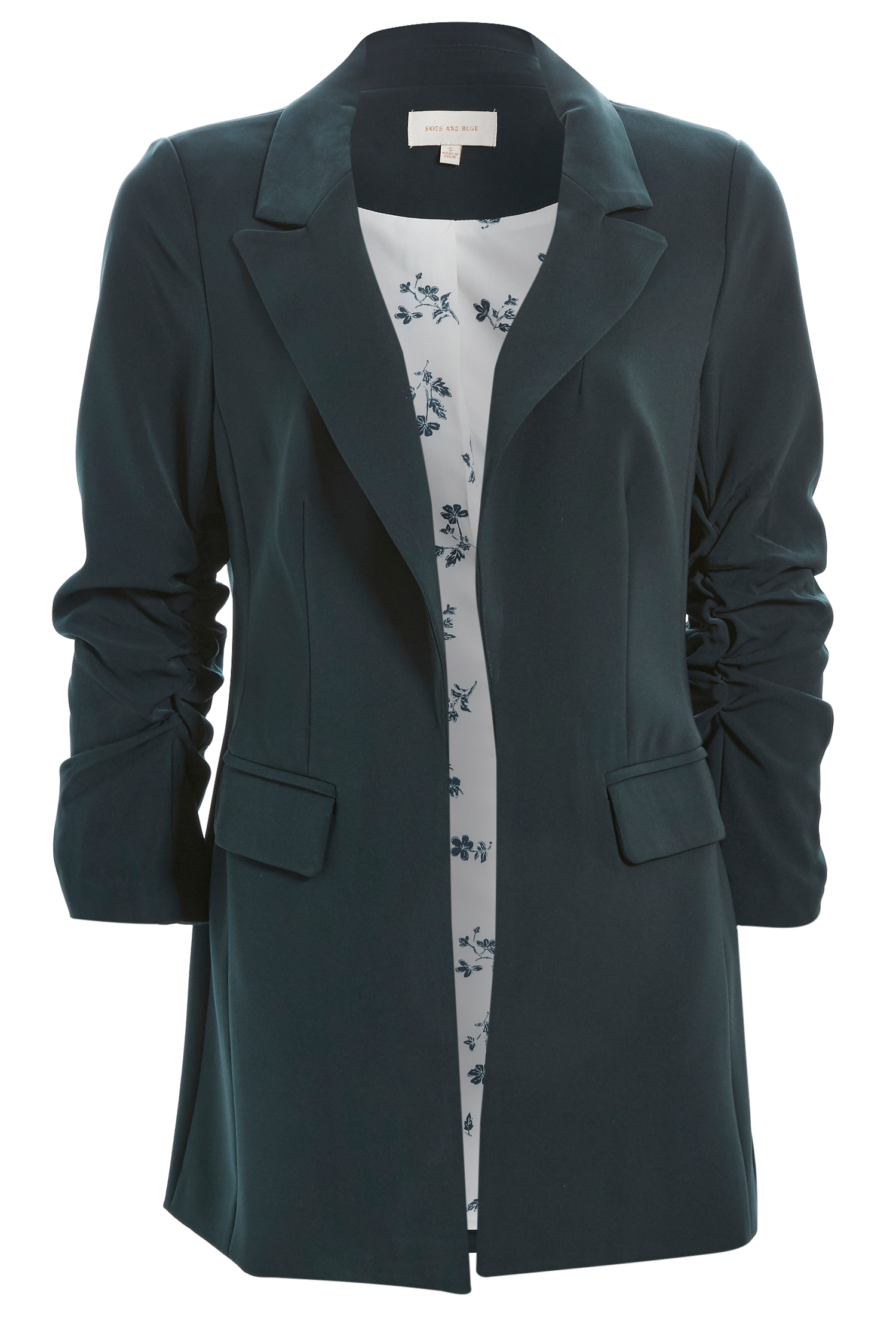 Ruched Sleeve Blazer