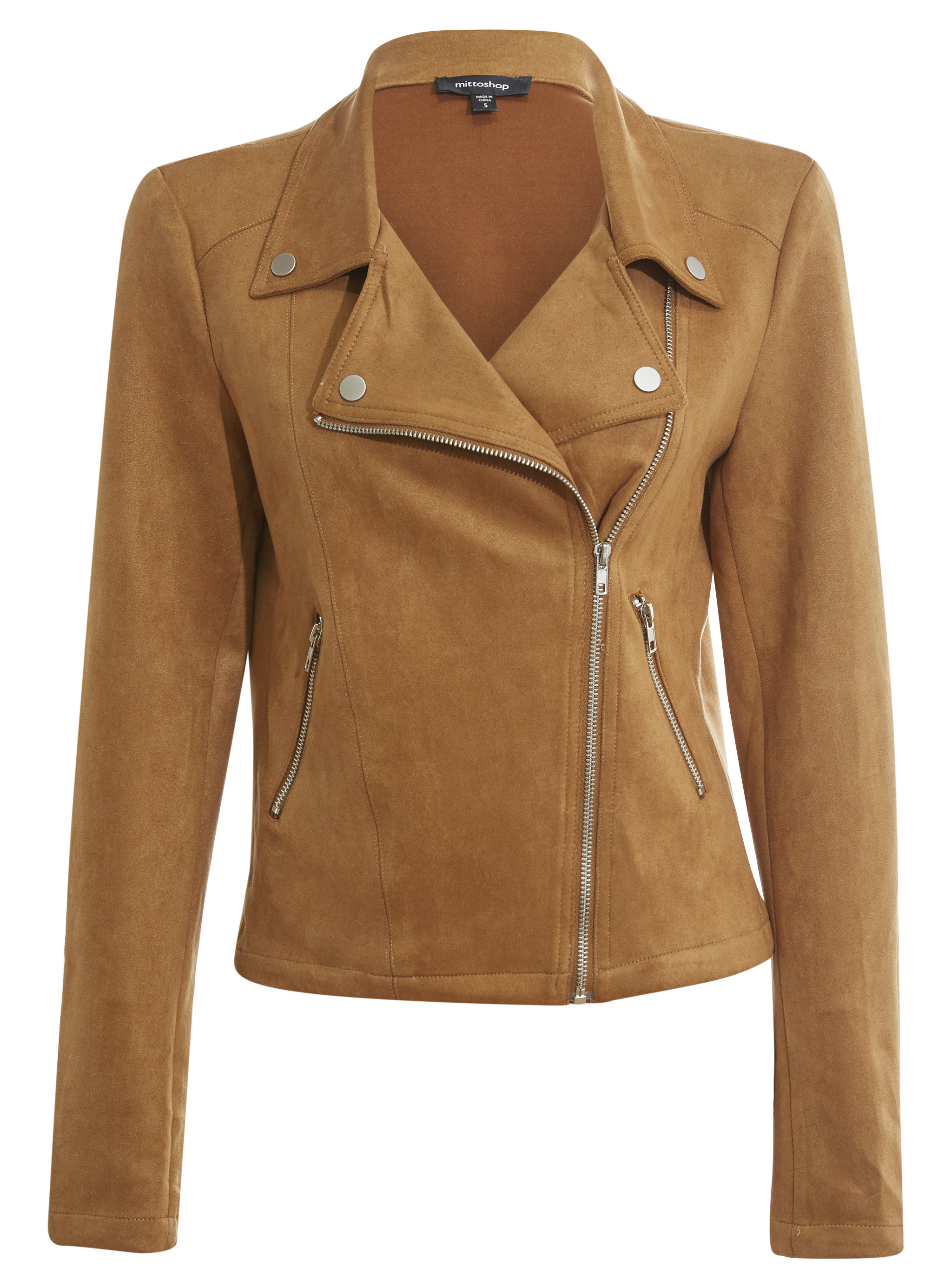 Faux Suede Moto Jacket