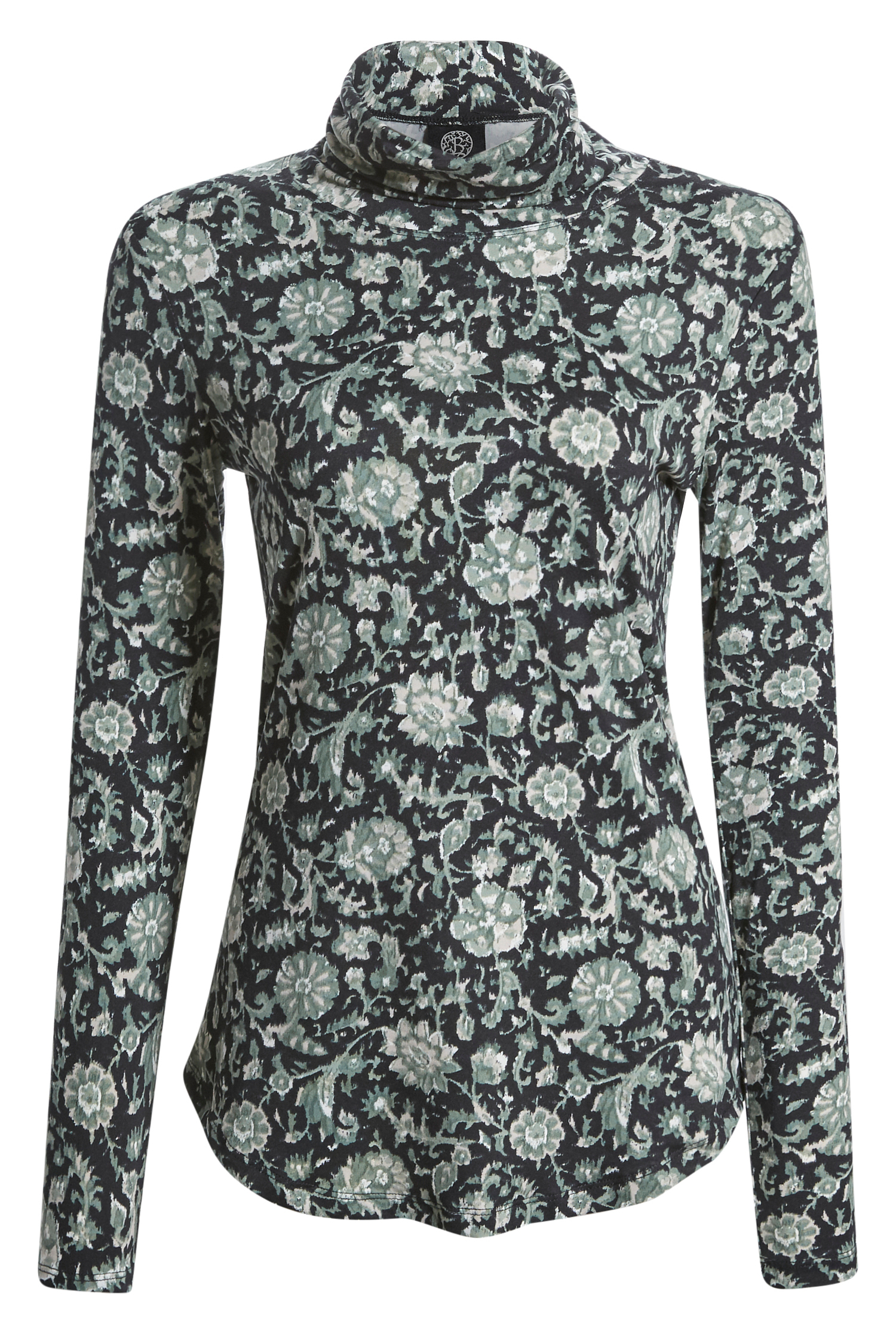 Long Sleeve Floral Turtleneck