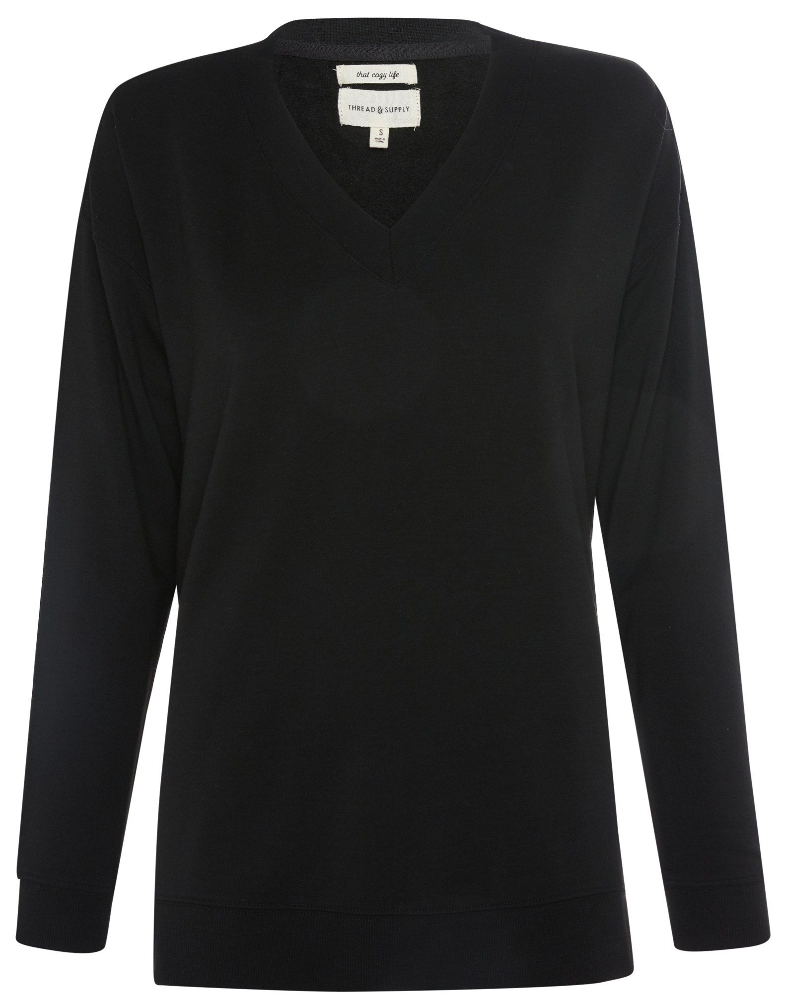 Thread & Supply Oversized V-Neck Lounge Top