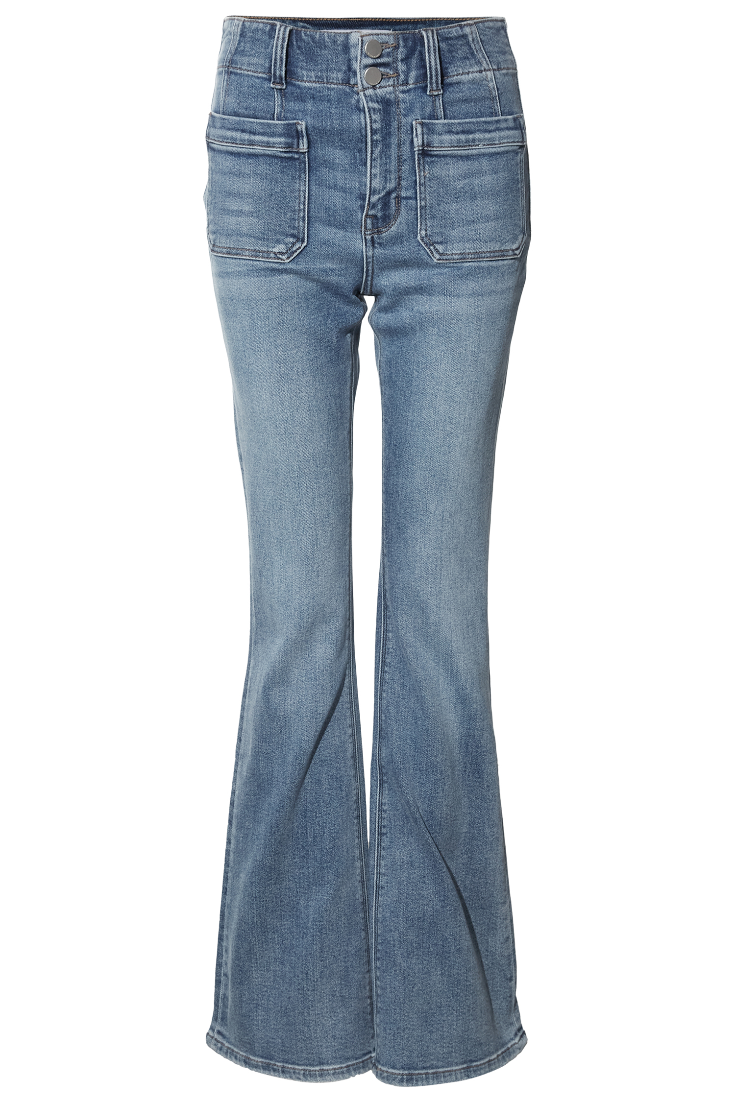 Flying Monkey High Rise Double Button Flare Jean