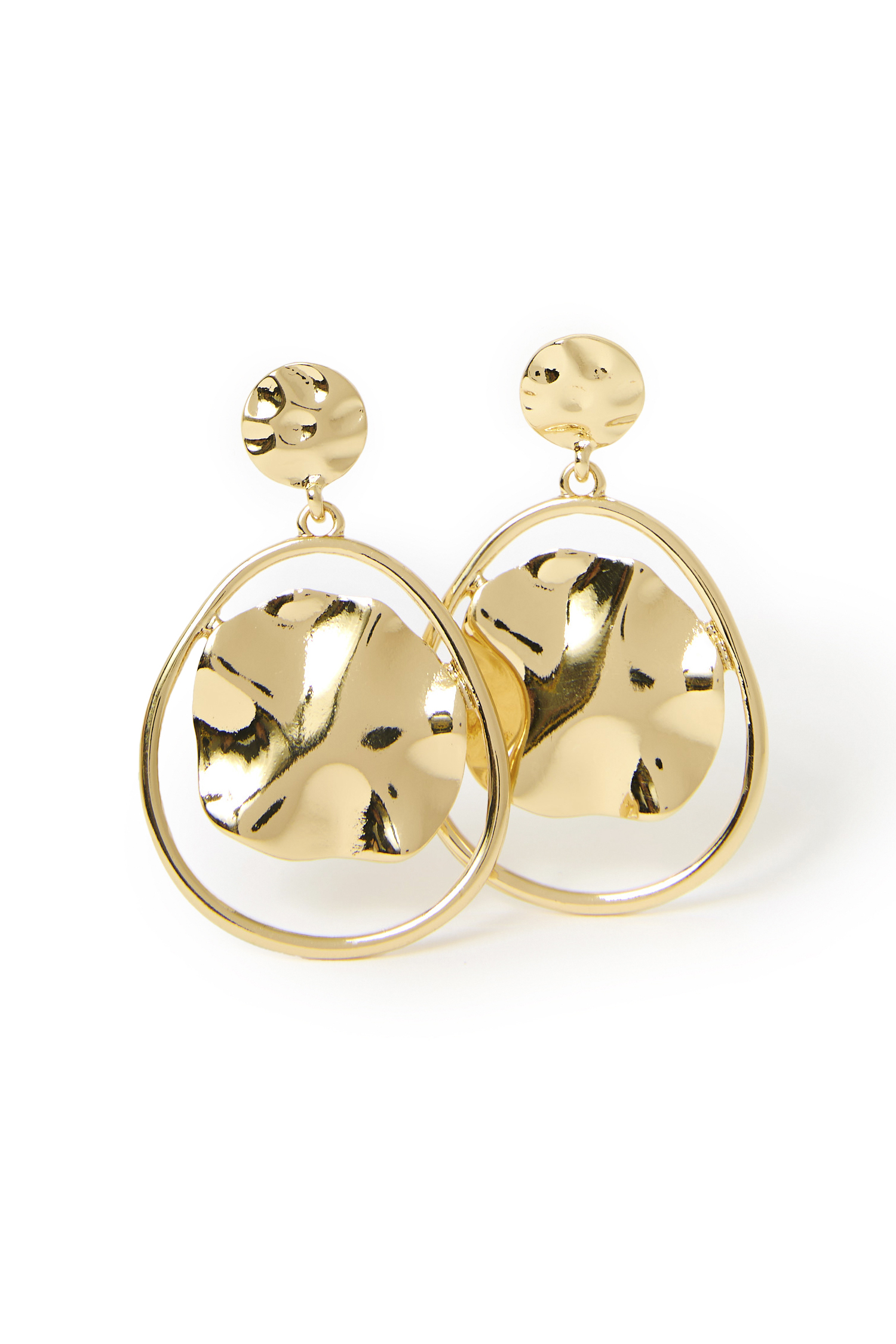 Hammered Geo Drop Earrings