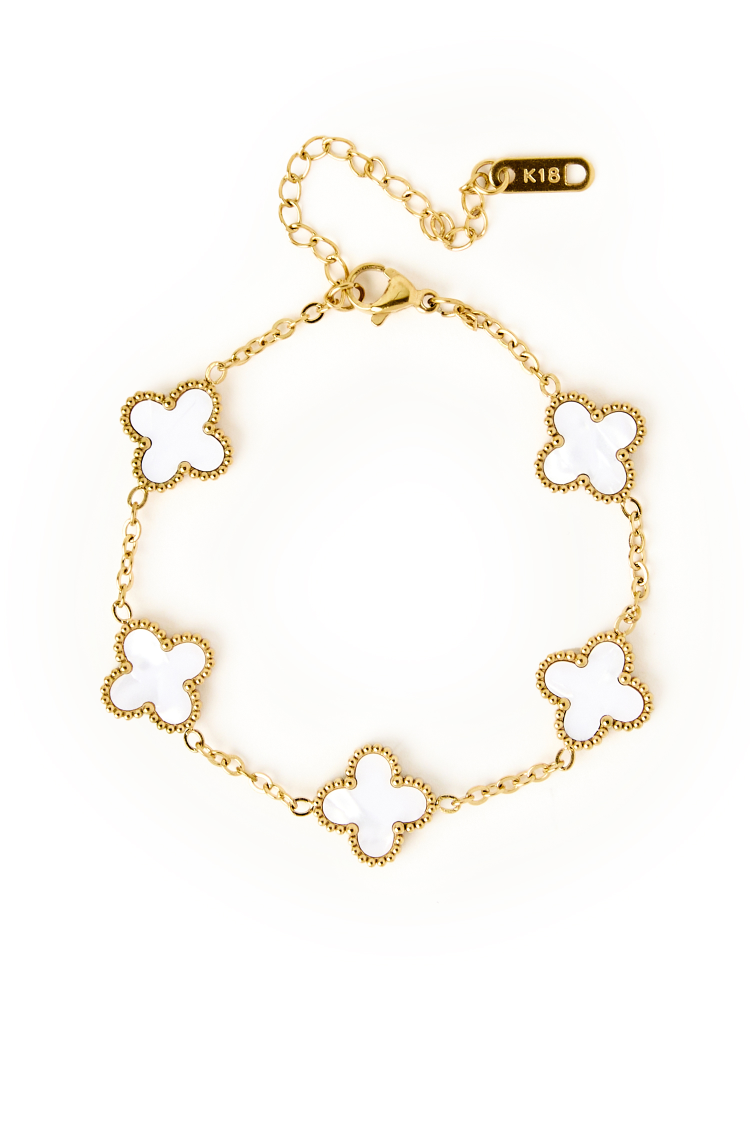 White Clover Chain Bracelet