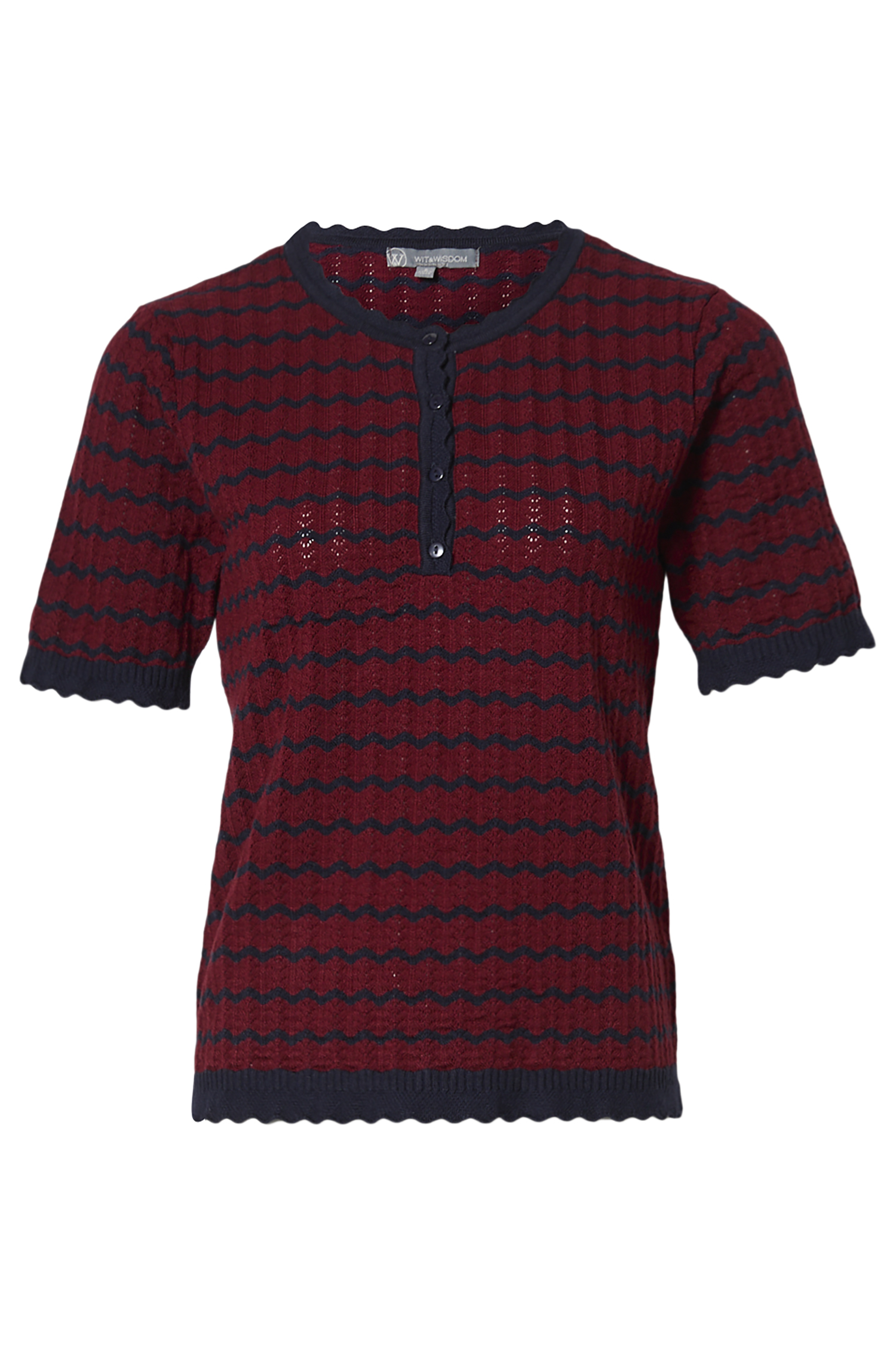 Wit & Wisdom Striped Pointelle Sweater