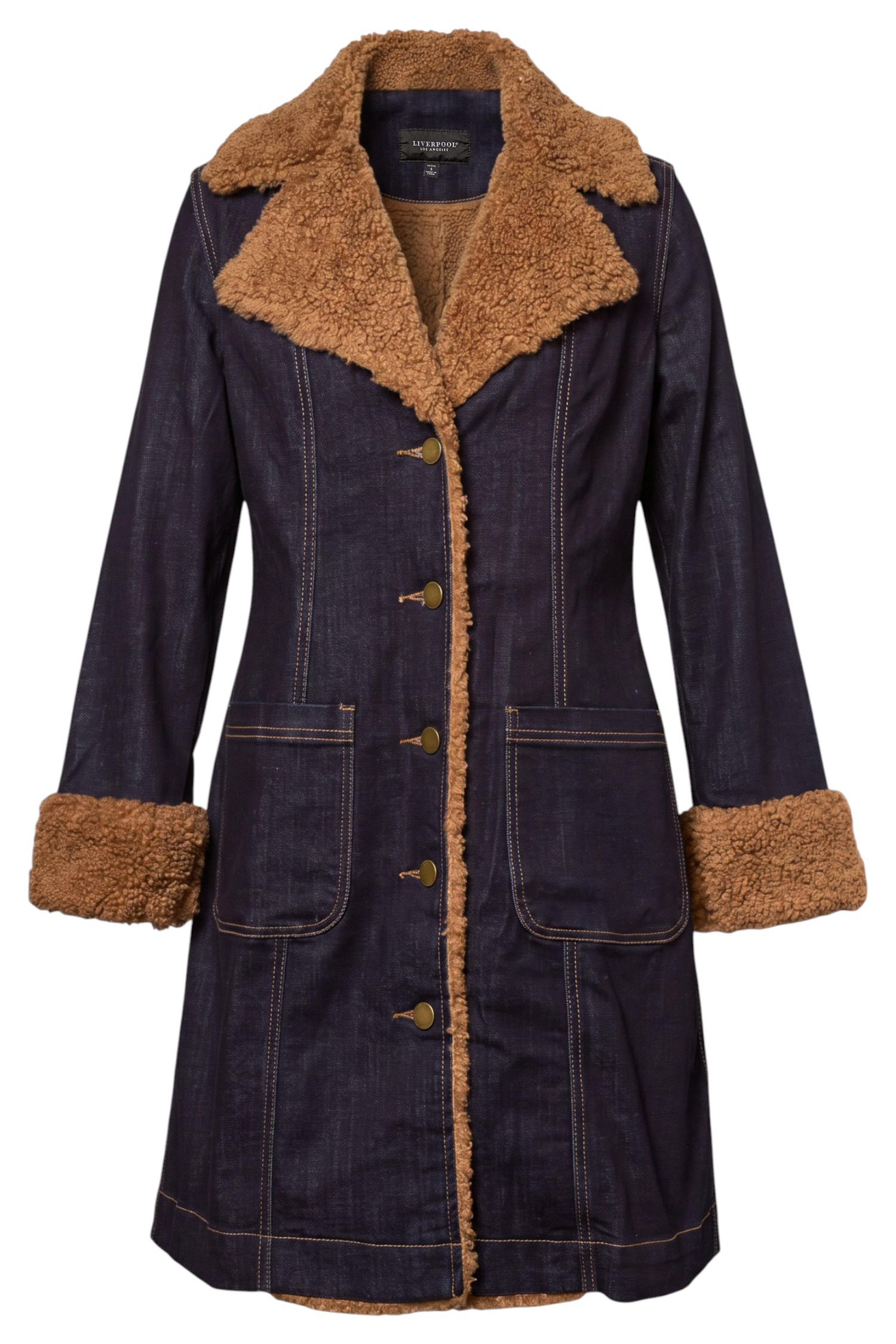Petite Liverpool Fur Denim Coat
