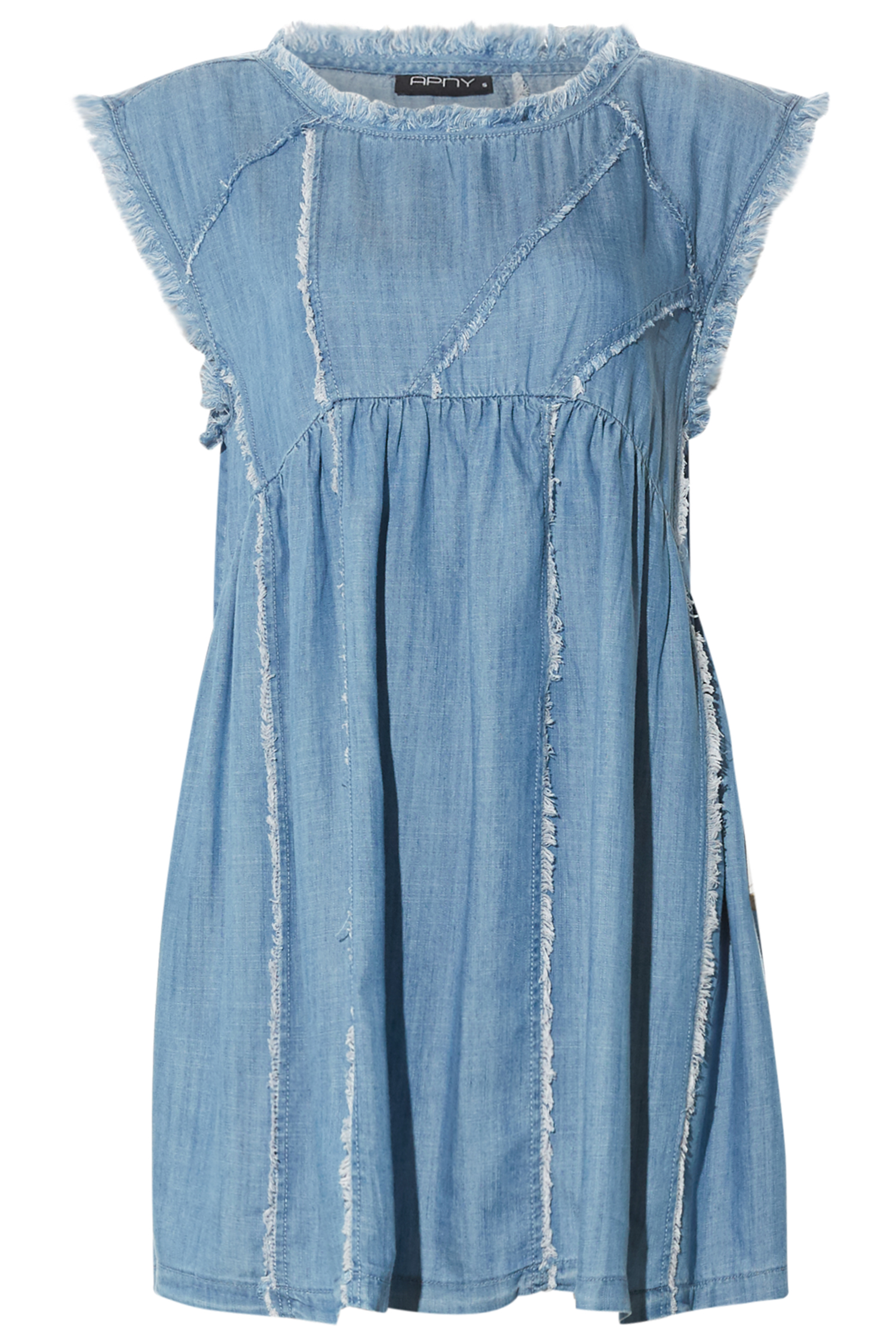 Sleeveless Frayed Tunic Dress