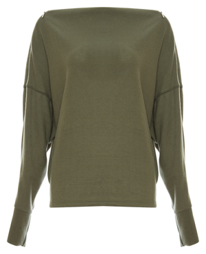 Katie Zipped Boat Neck Long Sleeve Top