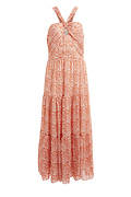 Halter Cross Over Floral Maxi Dress