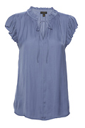 Split Neck Short Sleeve Top