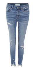 Flying Monkey Mid Rise Distressed Crop Denim