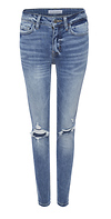 Mid Rise Distressed Denim