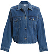 Denim Jacket With Elastic Hem