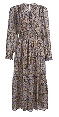 Surplice Neck Floral Midi Dress