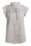 Gingham Flutter Sleeve Blouse