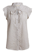 Gingham Flutter Sleeve Blouse