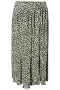 Leopard Print Pleated Midi Skirt