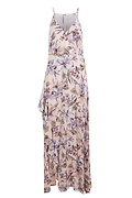 Floral Surplice Sleeveless Dress