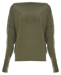 Katie Zipped Boat Neck Long Sleeve Top