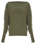 Katie Zipped Boat Neck Long Sleeve Top