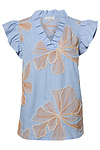 Ruffle V-Neck Blouse